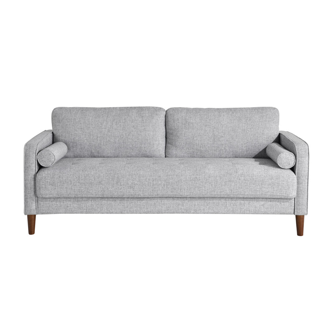 Garren 75.6'' Square Arm Tufted Sofa Mercury Row® Fabric: Gray Polyester
