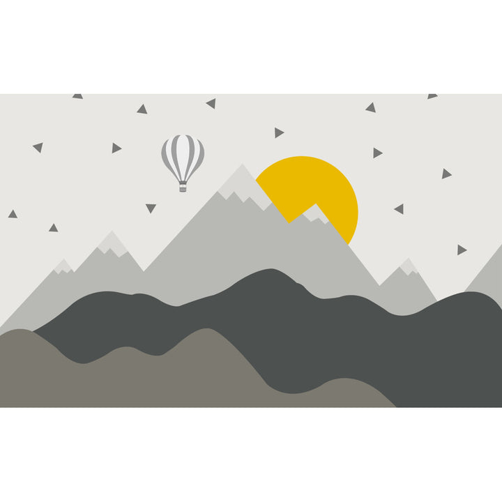 Aitken Peel And Stick Hot Air Balloon Kids Mountain Wallpaper Redwood Rover Size: 4" W x 72" L