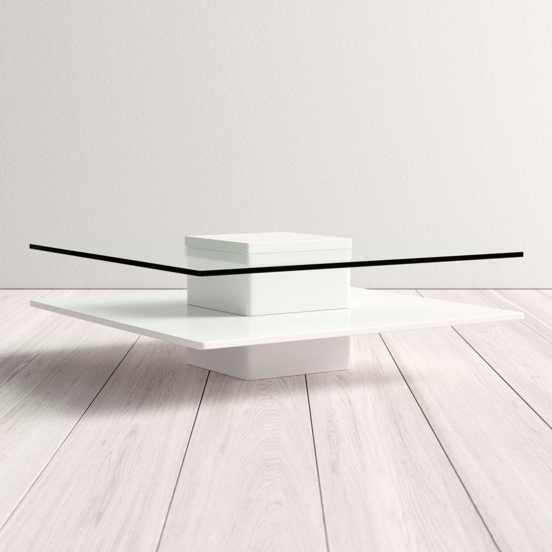Aser Pedestal Coffee Table Wade Logan® Color: White