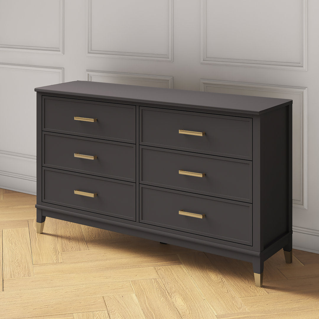 Westerleigh 6 Drawer 56.77" W Double Dresser CosmoLiving by Cosmopolitan Color: Graphite Gray