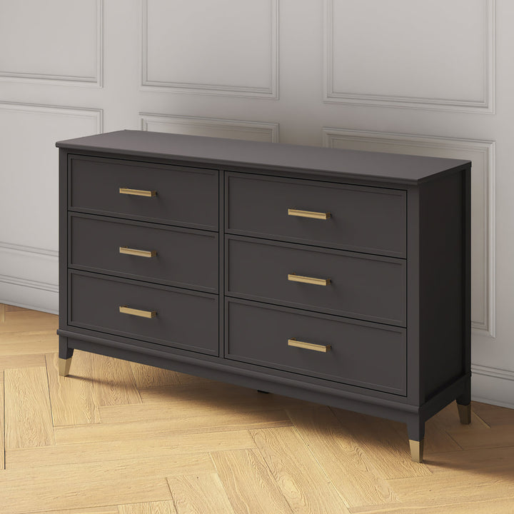 Westerleigh 6 Drawer 56.77" W Double Dresser CosmoLiving by Cosmopolitan Color: Graphite Gray