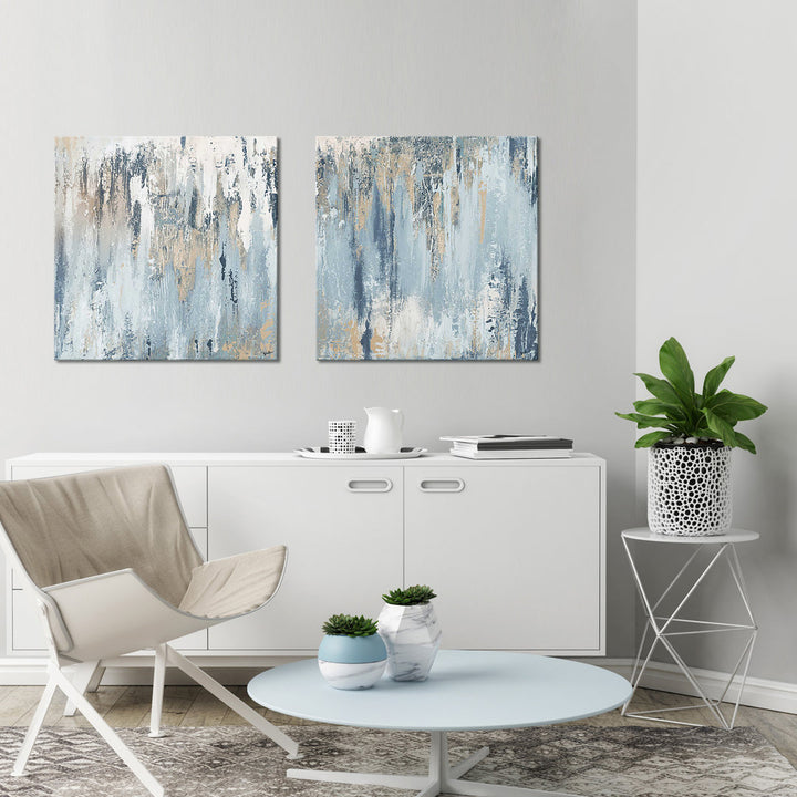 Blue Illusion Square by Patricia Pinto - 2 Piece Acrylic Print Set Orren Ellis Size: 18" H x 18" W x 1" D Format: Wrapped Canvas