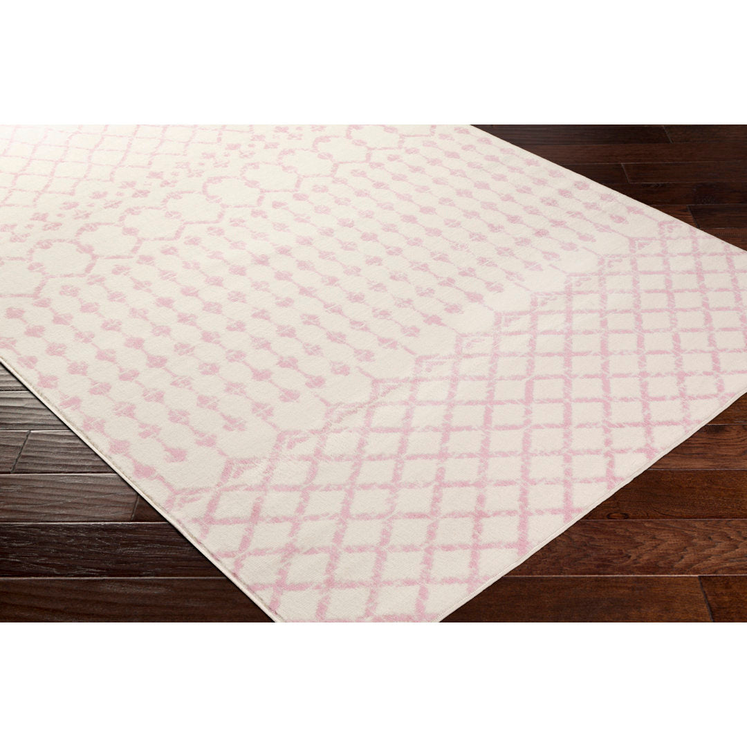 Amilla Geometric Pale Pink/Cream Area Rug Langley Street® Rug Size: Rectangle 5'3" x 7'3"