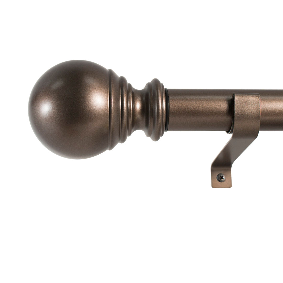 Inman Metal Adjustable Single Curtain Rod Winston Porter Size: 36" - 72" W Finish: Bronze