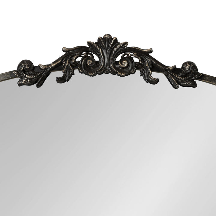 Anglo Arendahl Traditional Accent Mirror Fleur De Lis Living Size: 42" x 23.5" Finish: Black