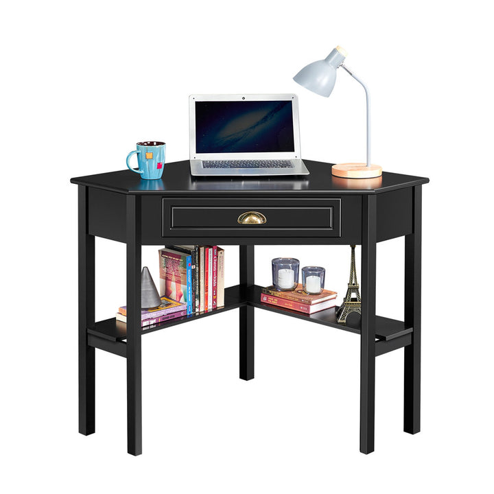 Magoon Corner Desk Longshore Tides Color: Black