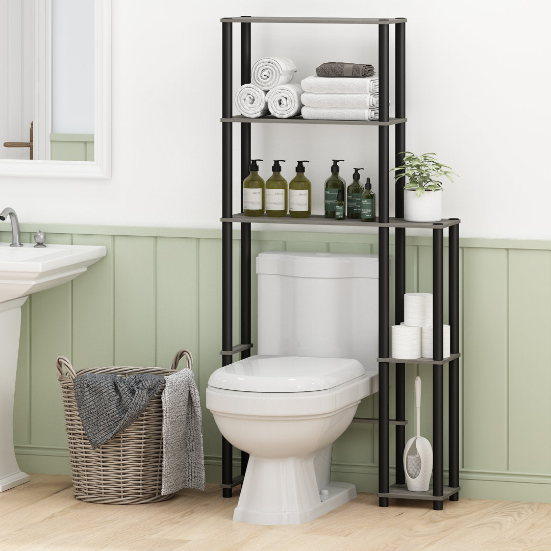 Antonucci 31.1" W x 65.1" H x 9" D Over-The-Toilet Storage Ebern Designs Finish: French Oak Gray/Black