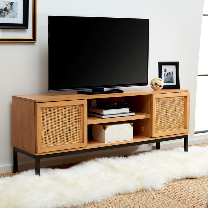 Prudhoe TV Stand for TVs up to 55" Sand & Stable™ Color: Natural/Black