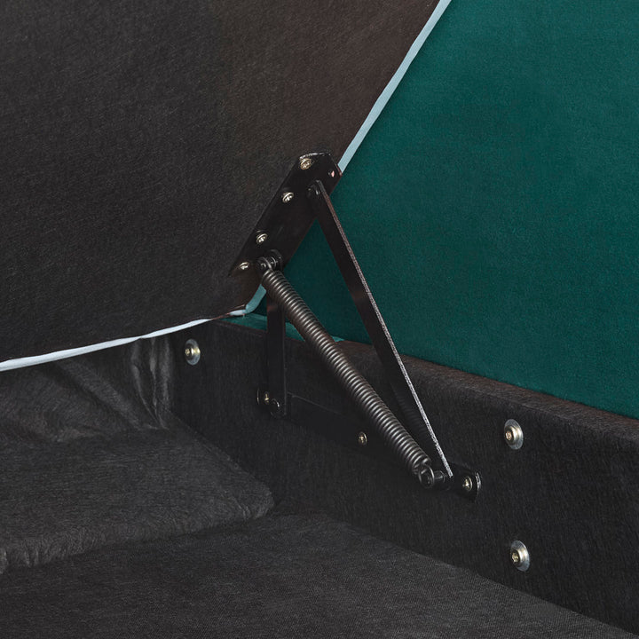 Gaven Armless Reclining Foam Chaise Lounge with Storage Mercury Row® Teen Upholstery Color: Dark Green/Light Green
