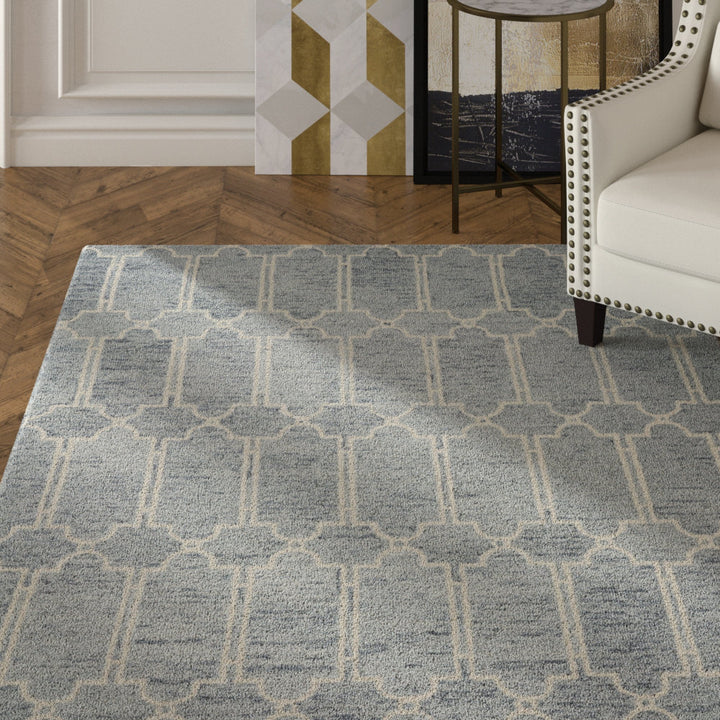 McAlester Geometric Handmade Tufted Wool Gray Area Rug House of Hampton® Rug Size: Rectangle 9' x 12'
