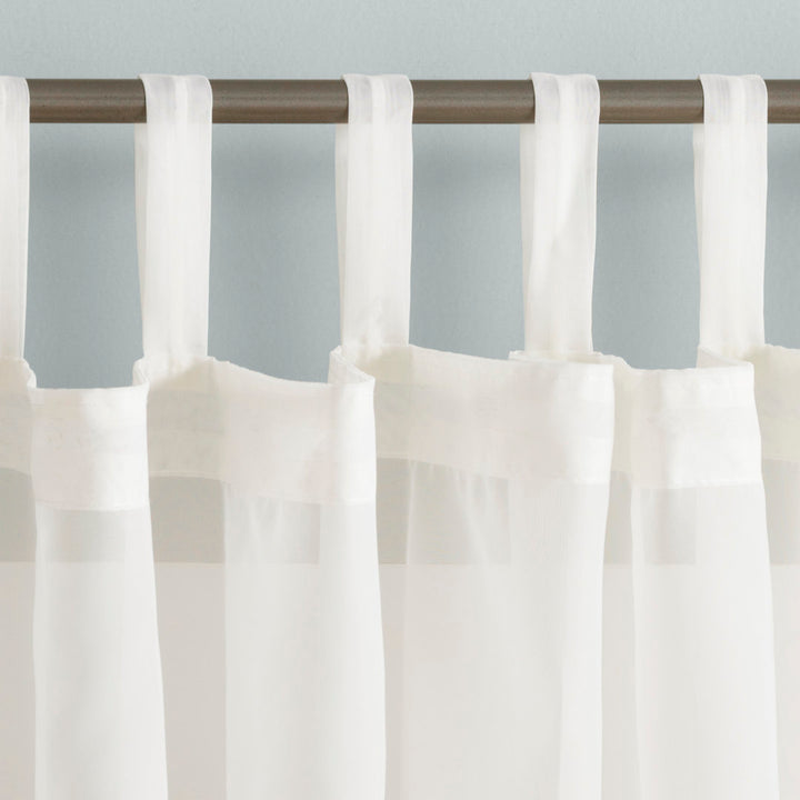 Wayfair Basics® Sheer Tab Top Curtain Panel Wayfair Basics® Curtain Color: Eggshell Size per Panel: 59"W x 63"L