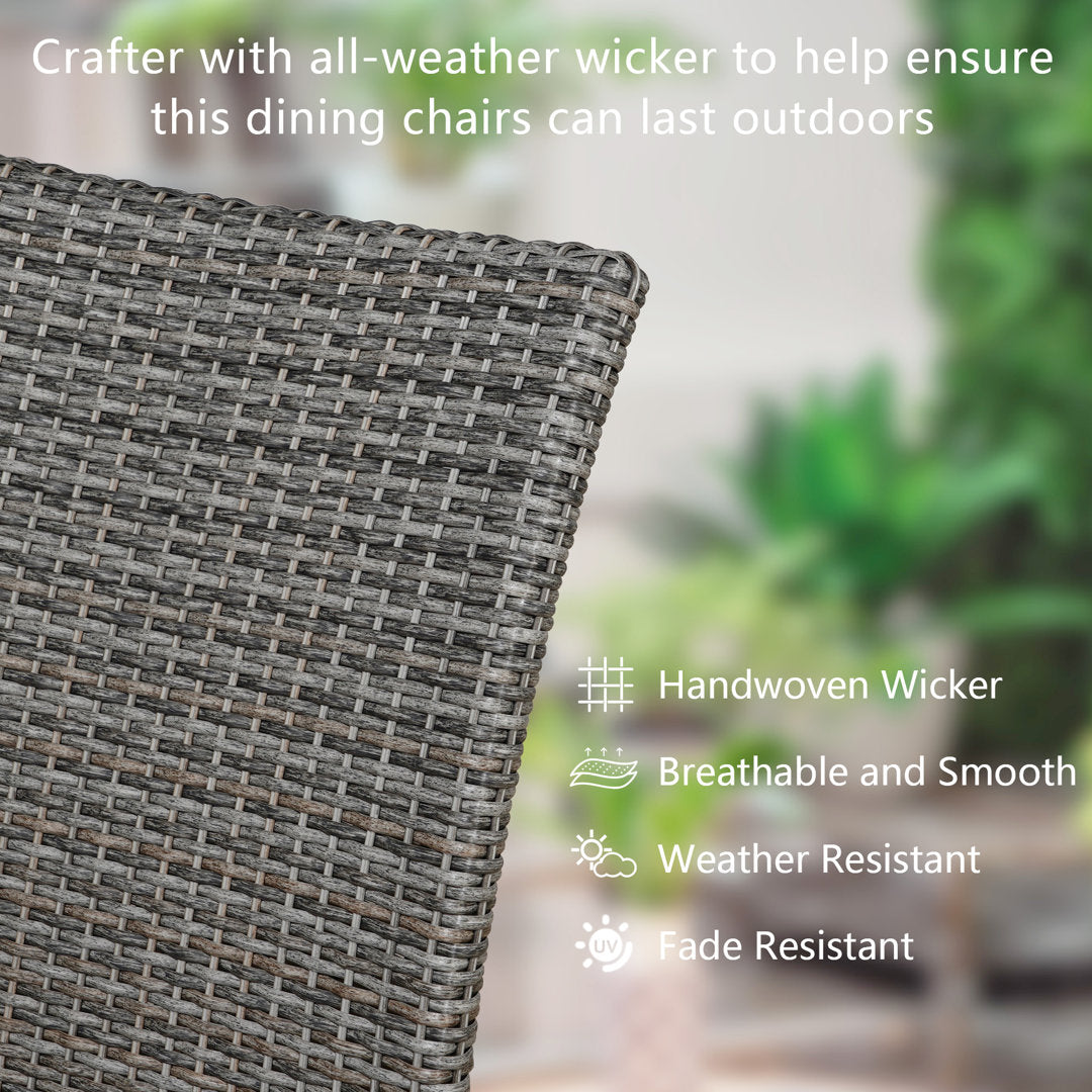 Alphild Rattan Patio Dining Side Chair (Set of 2) Lark Manor™