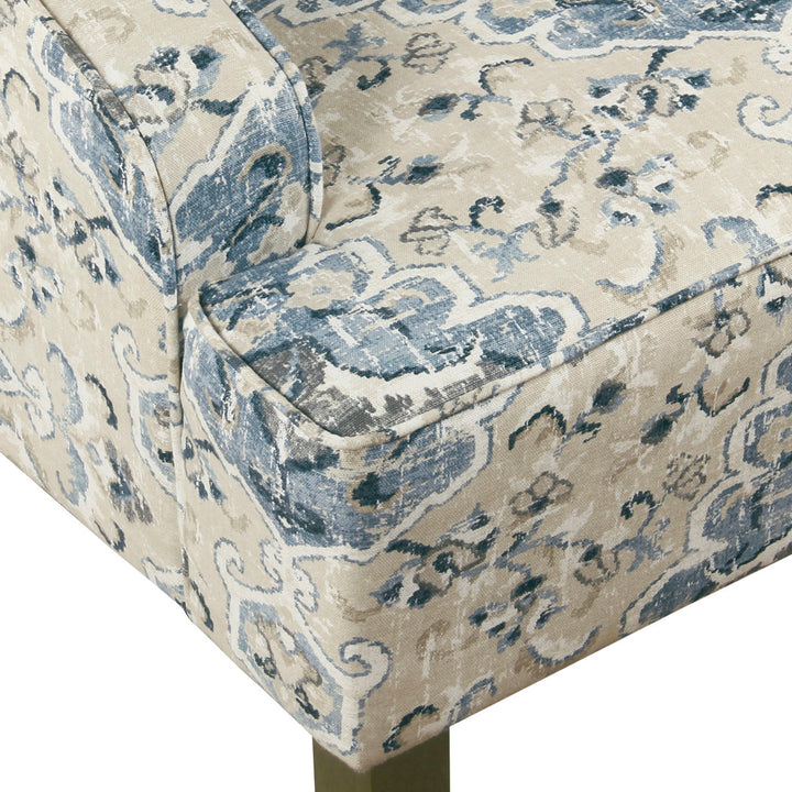 Adona Accent Chair Mistana™ Fabric: Blue/Cream 100% Cotton