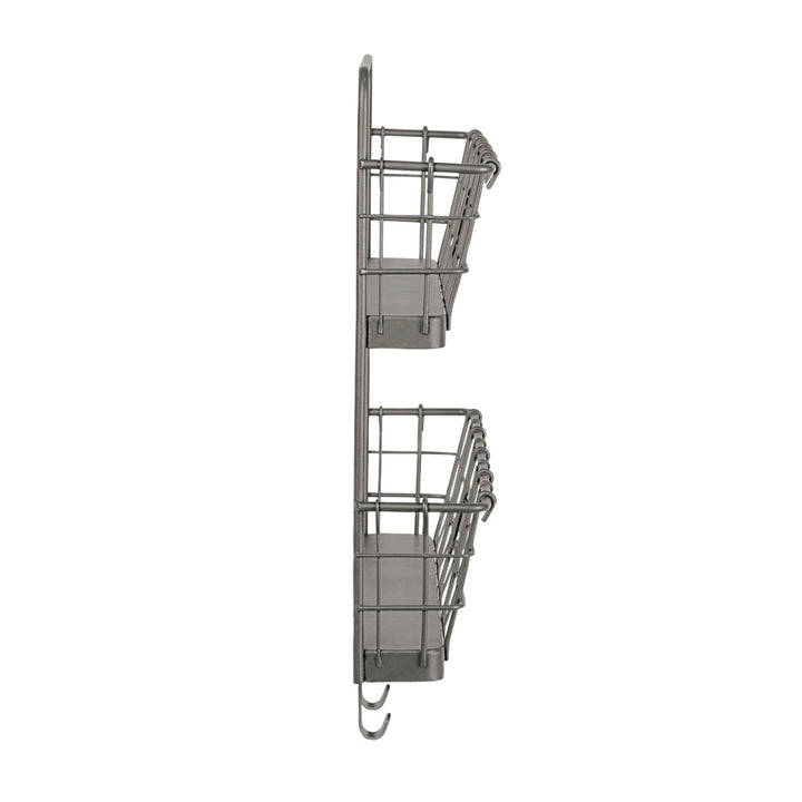 Dickinson 2-Tier Letter Holder Organizer with Wall Baskets Williston Forge Finish: Gray