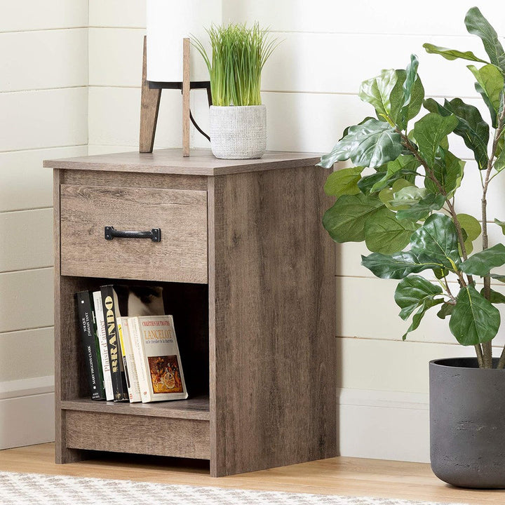 Tassio 1 Drawer Nightstand South Shore Color: Weathered Oak