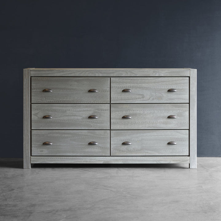 Montauk 6 Drawer Double Dresser Grain Wood Furniture Color: Rustic Gray