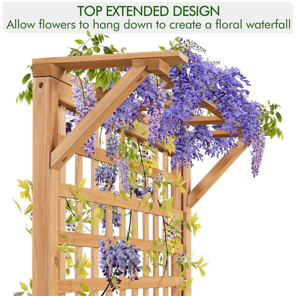 Handmade 72″ H × 35.5″ W Wood Planter Box with Trellis Arlmont & Co. Color: Light Brown