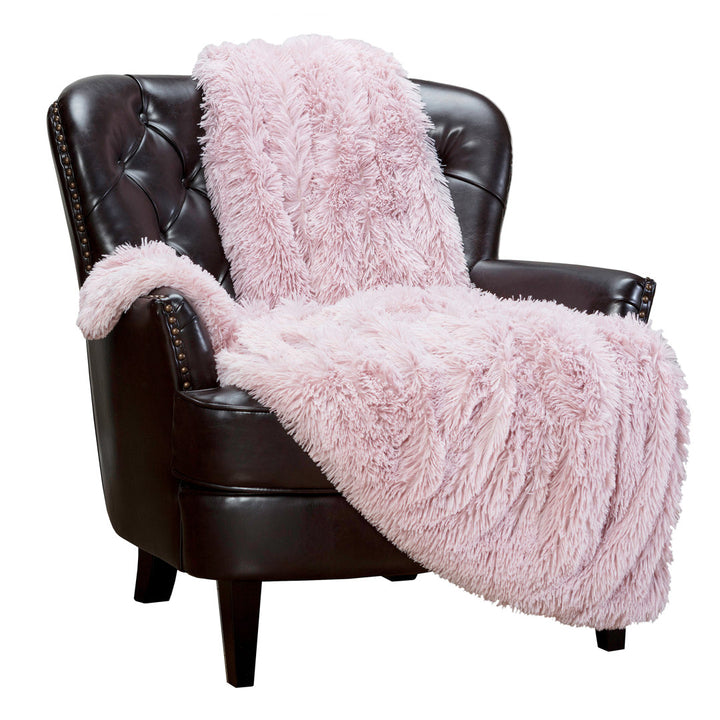 Shaggy Shaggy Super Elegent Sherpa Long Fur Throw Chanasya Color: Rose Dust Size: 50" W x 65" L