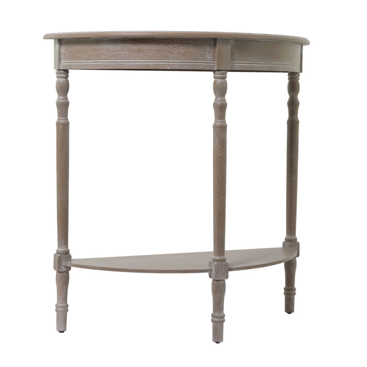 Mcbroom Wood Half Moon 1 Shelf Console Table Ophelia & Co. Color: Light Brownish Gray