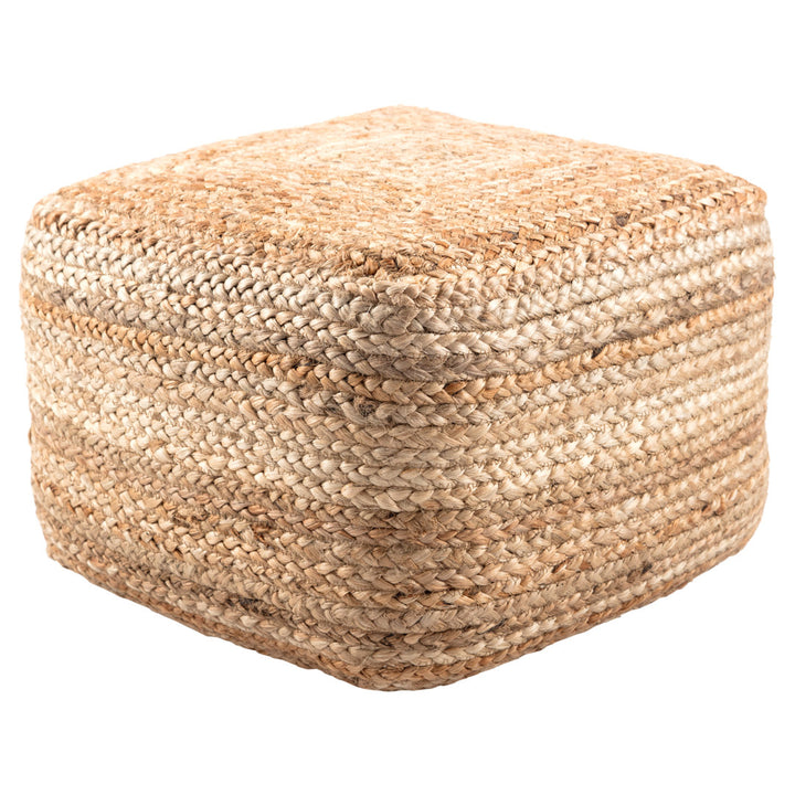 Cicero 18" Wide Square 100% Braided Jute Pouf Ottoman/Foot Stool by Jaipur Living The Twillery Co.® Body Fabric: Beige Jute