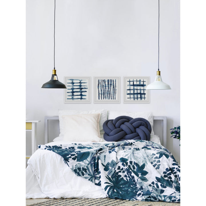 Indigo Study VII Triptych - 3 Piece Picture Frame Print Set Dakota Fields Size: 24" H x 24" W x 1.5" L