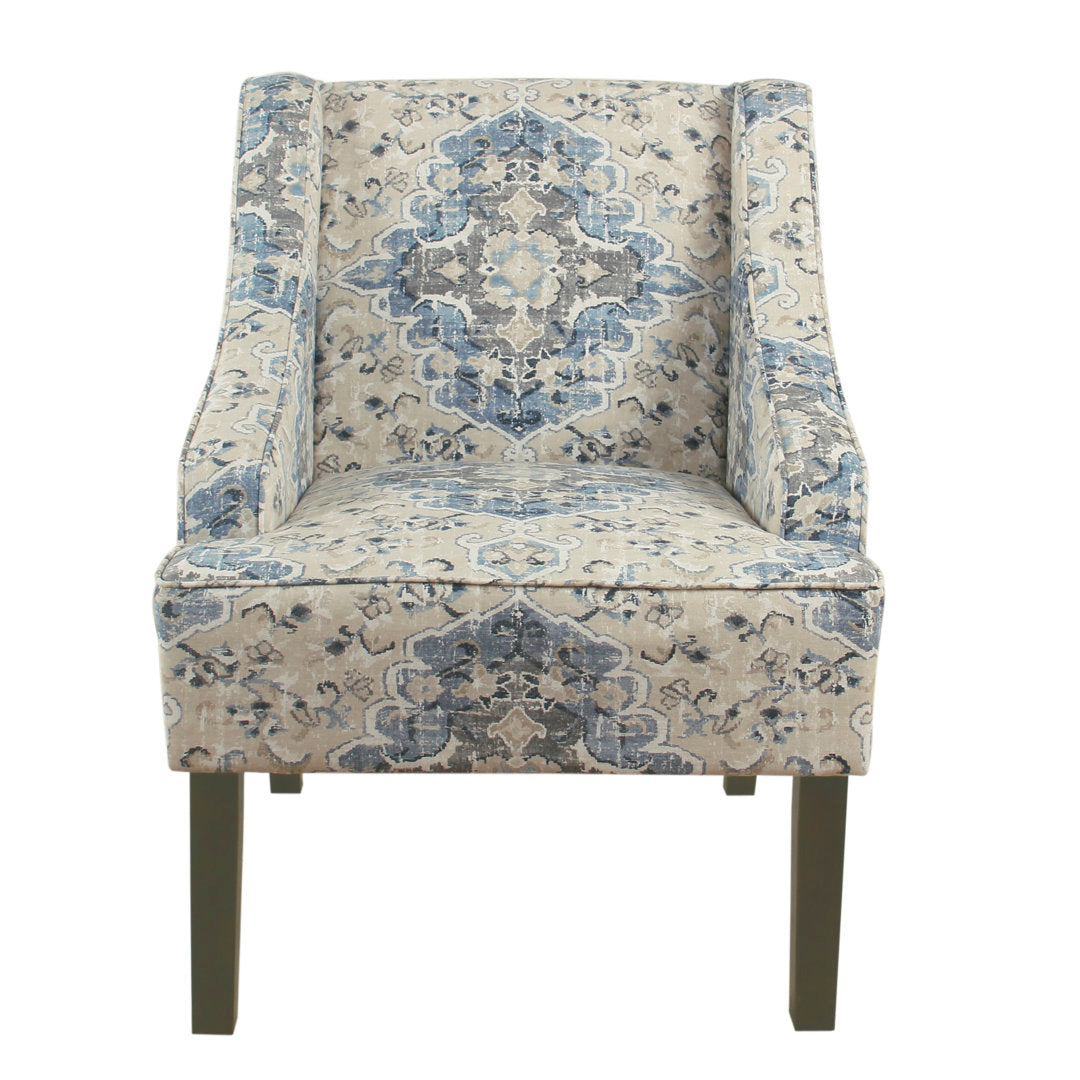 Adona Accent Chair Mistana™ Fabric: Blue/Cream 100% Cotton