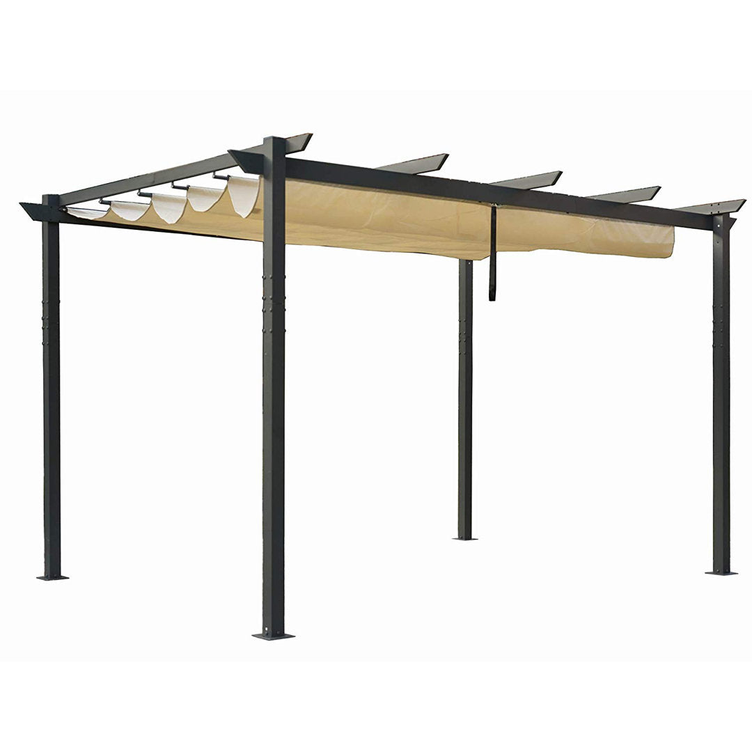 Atlantics Outdoor Retractable Pergola with Sun Shade Canopy 10' x 13' Kozyard Color: Beige