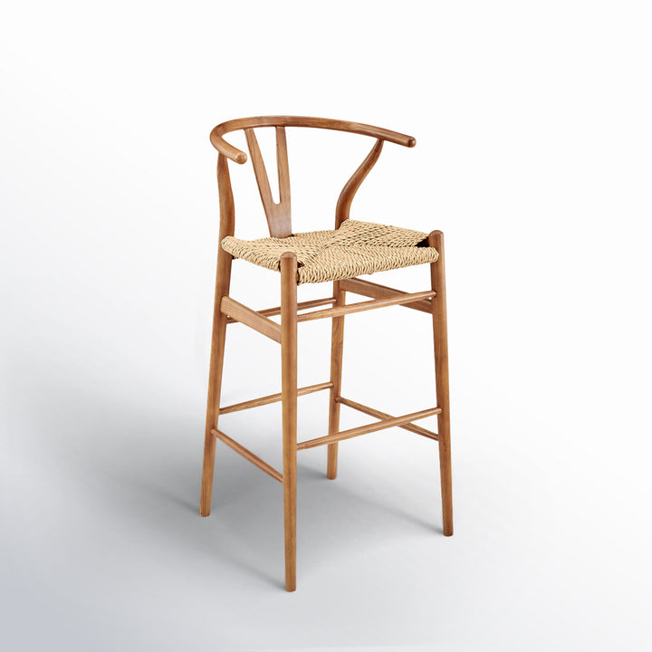Fairbanks Solid Wood Stool Joss & Main Frame Color: Natural, Seat Color: Golden Ash Seat Height: Bar Stool (30.1" Seat Height)