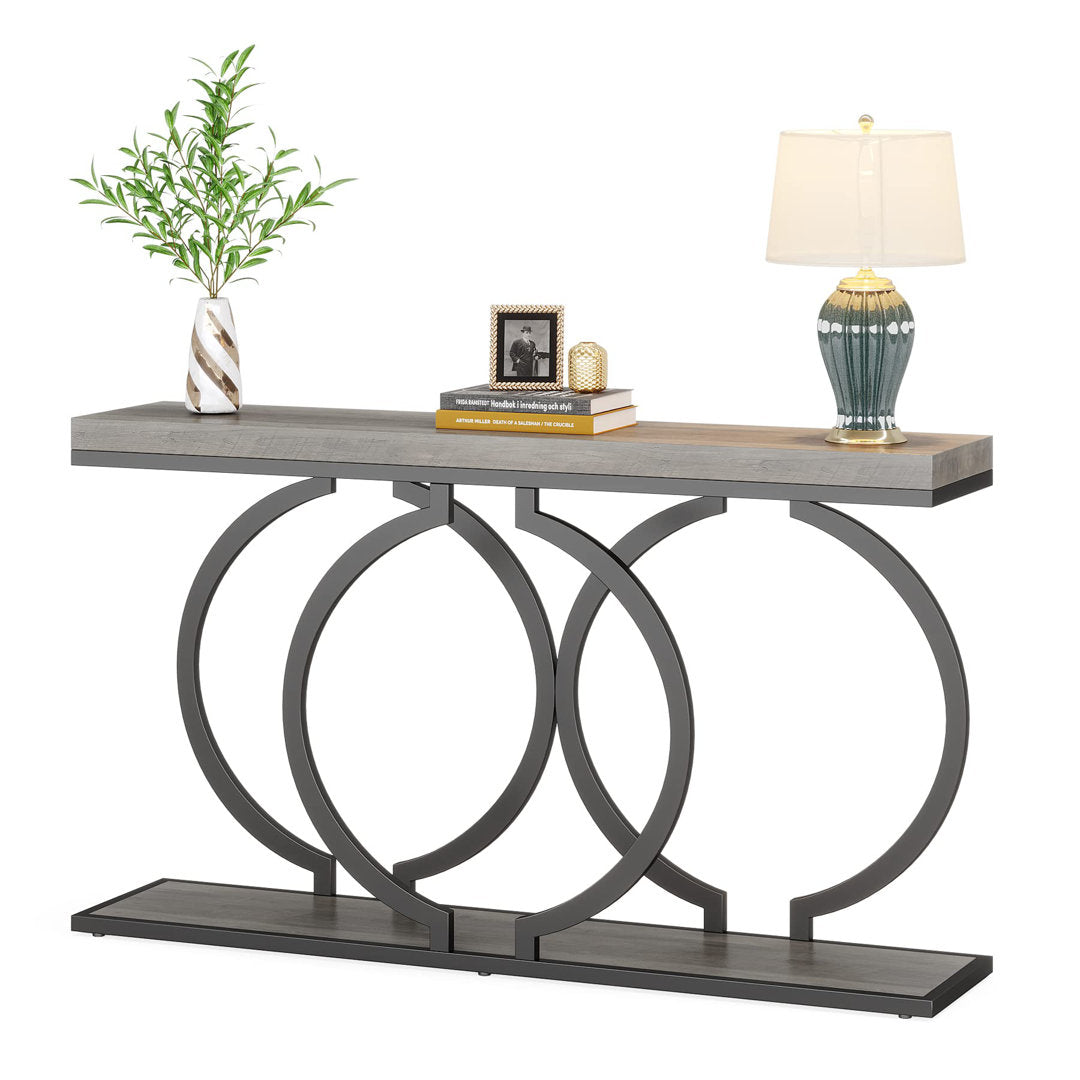 Herakles 55" Console Table Mercer41 Color: Gray/Black
