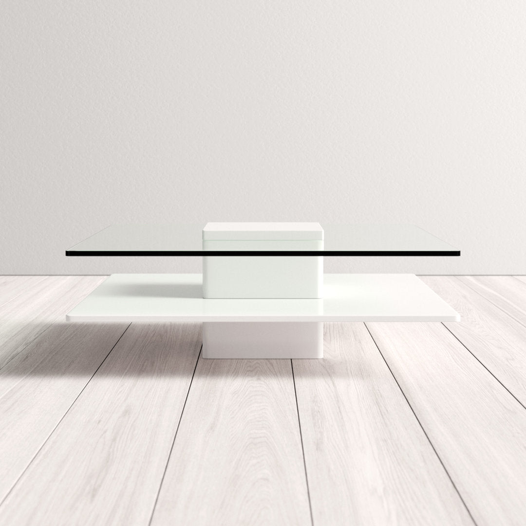 Aser Pedestal Coffee Table Wade Logan® Color: White