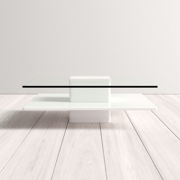 Aser Pedestal Coffee Table Wade Logan® Color: White