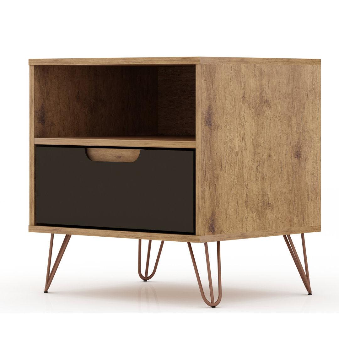 Darbie Drawer Nightstand Zipcode Design™ Color: Nature/Textured Gray Quantity: Set of 2