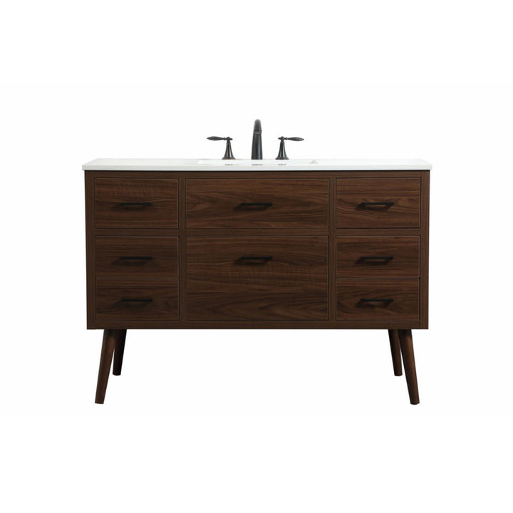 Burkley 48'' Single Bathroom Vanity Set Mercury Row® Base Finish: Walnut