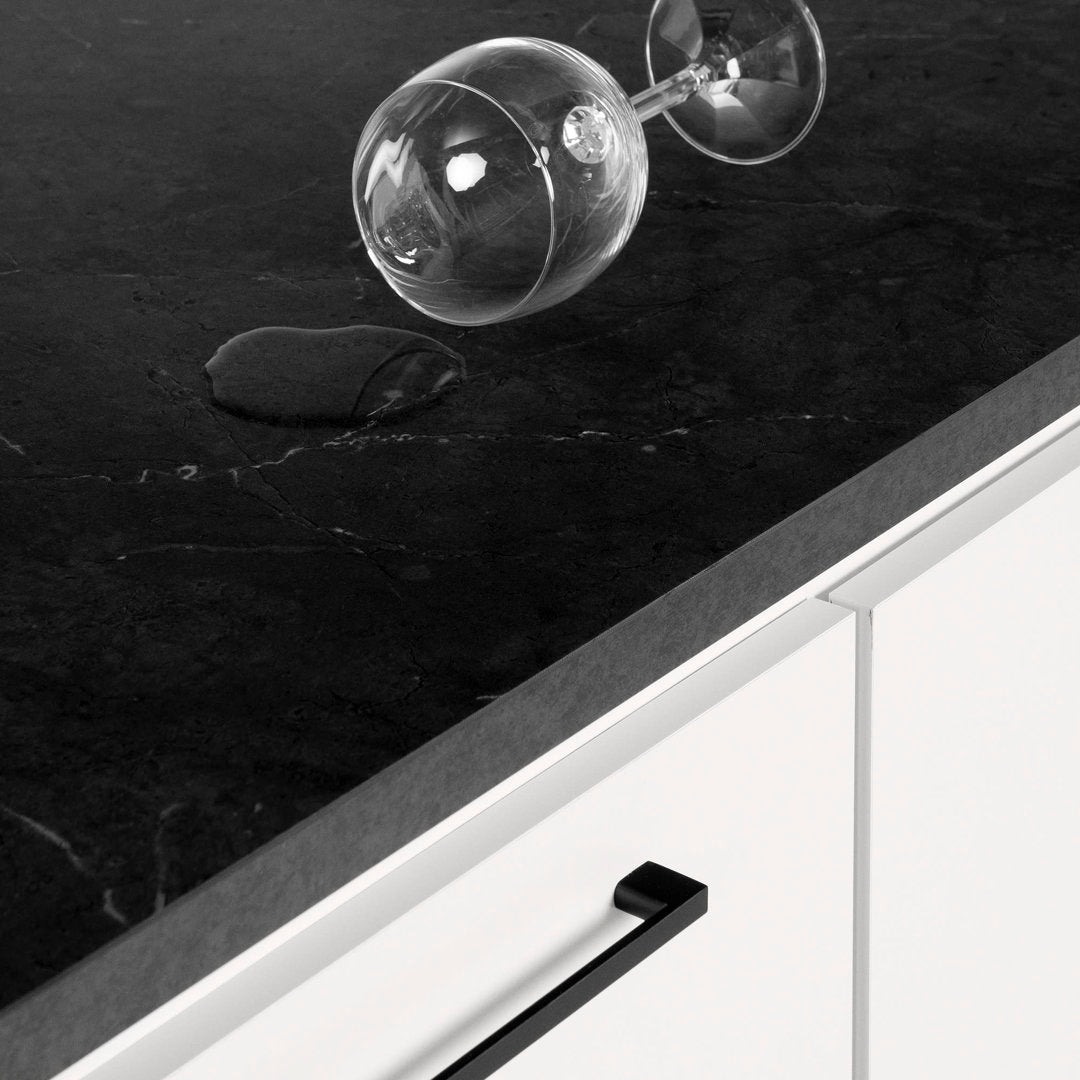Myro 47.25'' Wide Kitchen Island South Shore Base Finish: Black