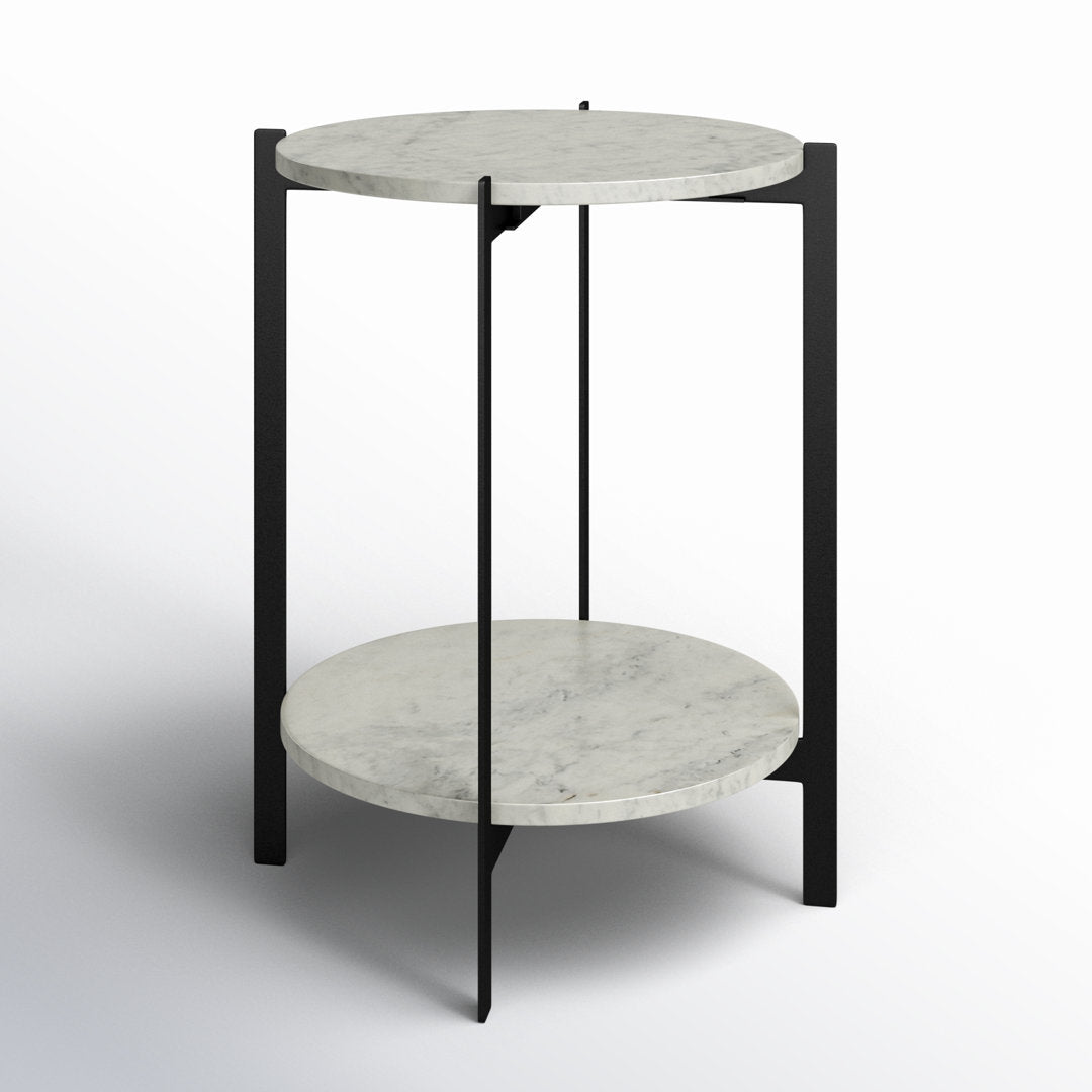Blanche Marble Top End Table with Storage AllModern