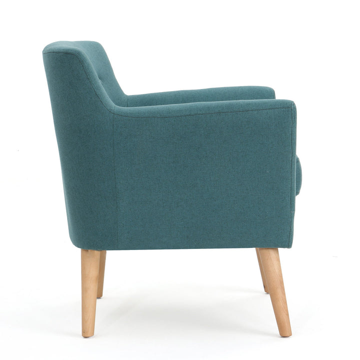 Tufted Polyester Armchair George Oliver Fabric: Dark Teal Polyester
