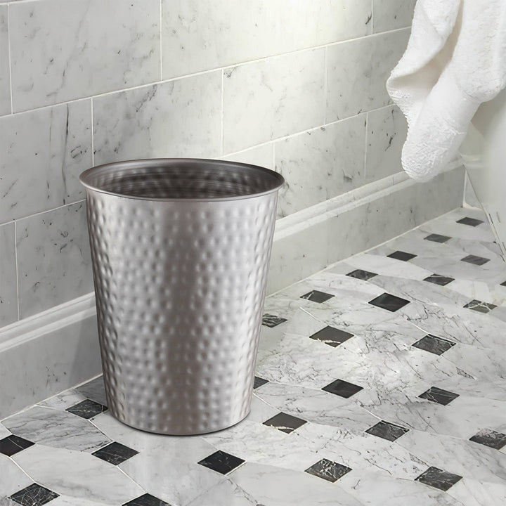 Hand Hammered Metal 1.7 Gallon Waste Basket Monarch Abode Color: Pewter