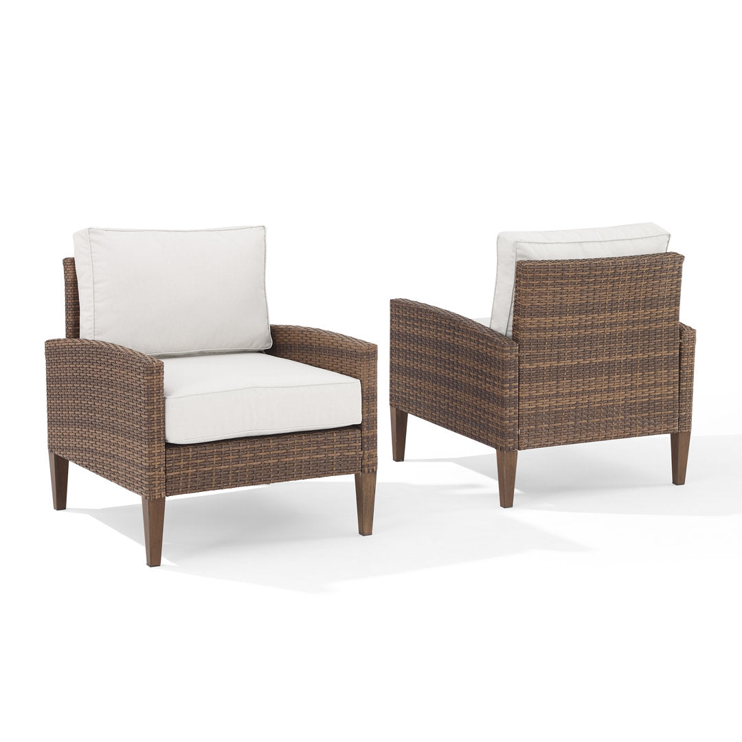 Gabor Patio Chair with Cushions (Set of 2) Birch Lane™ Cushion Color: Cream