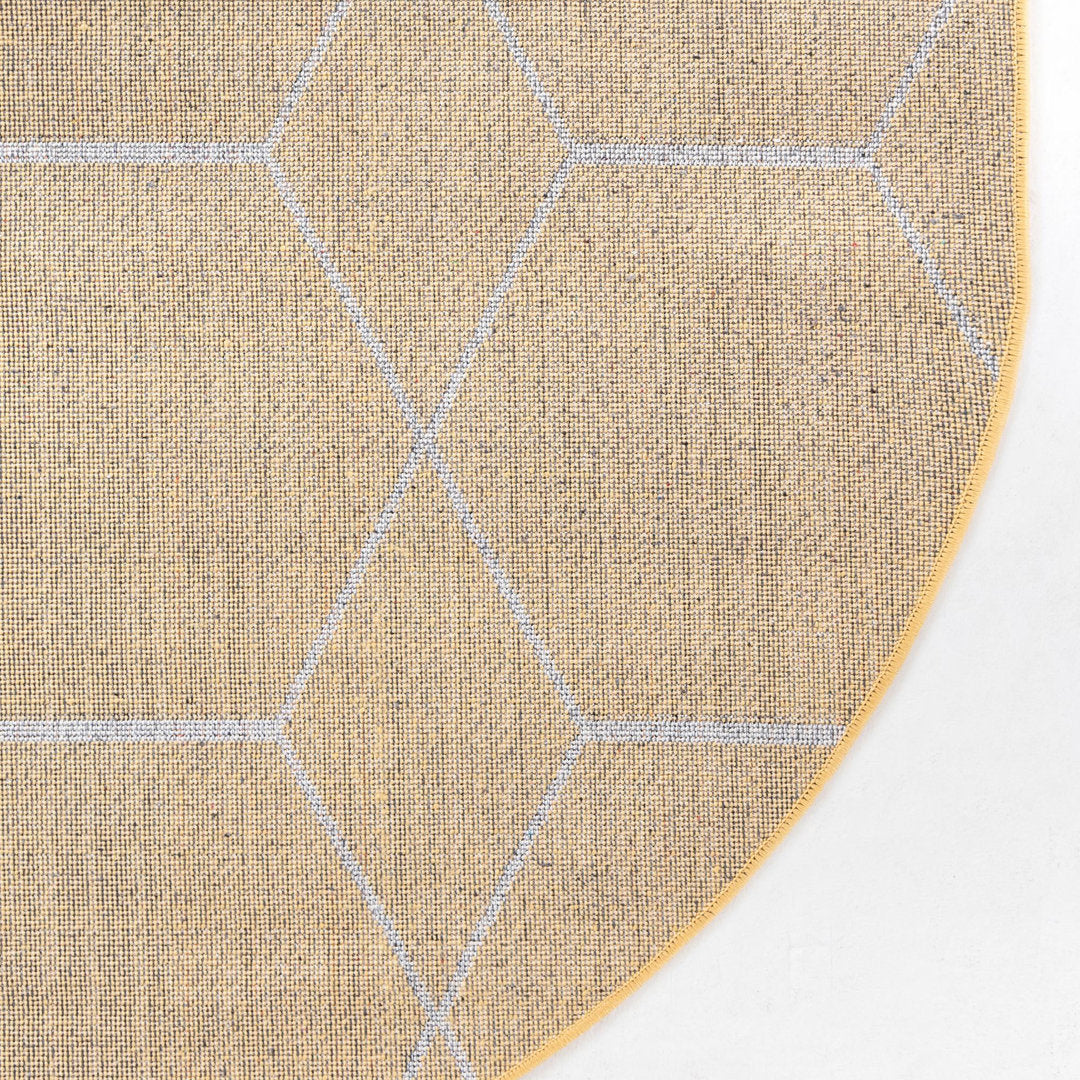 Debrodie Geometric Yellow Area Rug George Oliver Rug Size: Round 4'1"