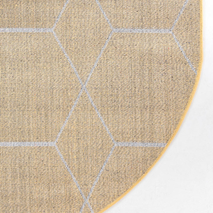 Debrodie Geometric Yellow Area Rug George Oliver Rug Size: Round 4'1"