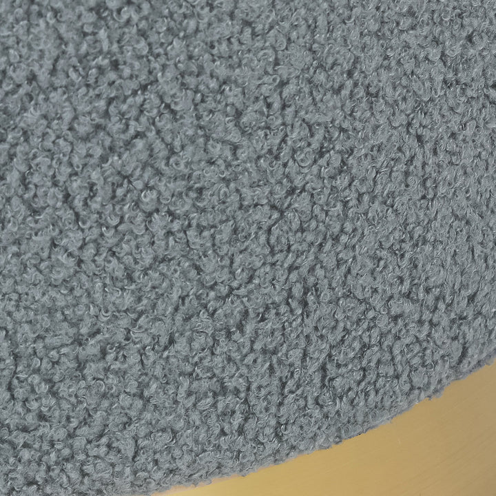 Teddy Fleece Round Ottoman With Stroage Mercer41 Body Fabric: Gray Faux Fur