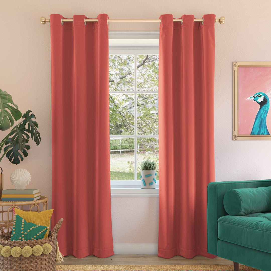 Wayfair Basics Blackout Grommet Curtain Panel Wayfair Basics® Curtain Color: Coral Size per Panel: 40" W x 95" L