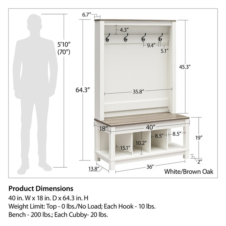 Aremi Hall Tree 40'' Wide with Bench Lark Manor™