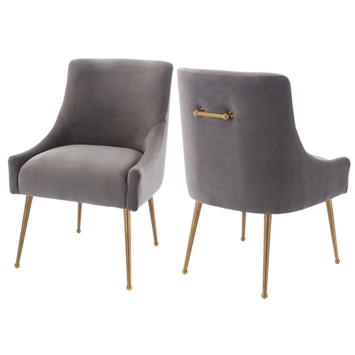 Magallanes Velvet Upholstered Side Chair (Set of 2) Willa Arlo™ Interiors Upholstery Color: Gray