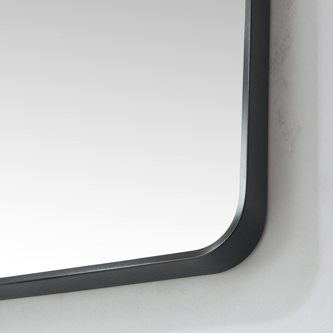Markhai Modern Accent Mirror Orren Ellis Size: 36'' x 18'' Finish: Brushed Black
