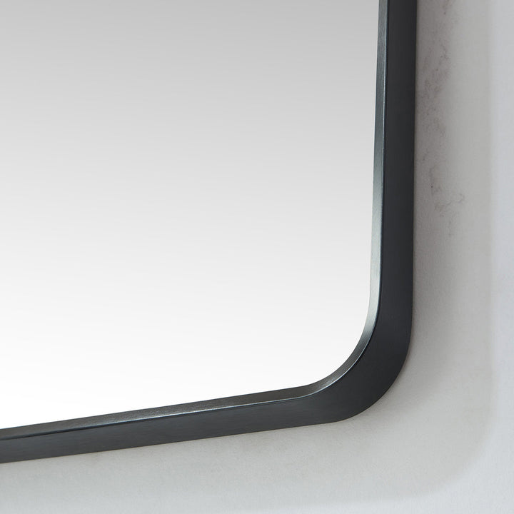 Markhai Modern Accent Mirror Orren Ellis Size: 36'' x 18'' Finish: Brushed Black