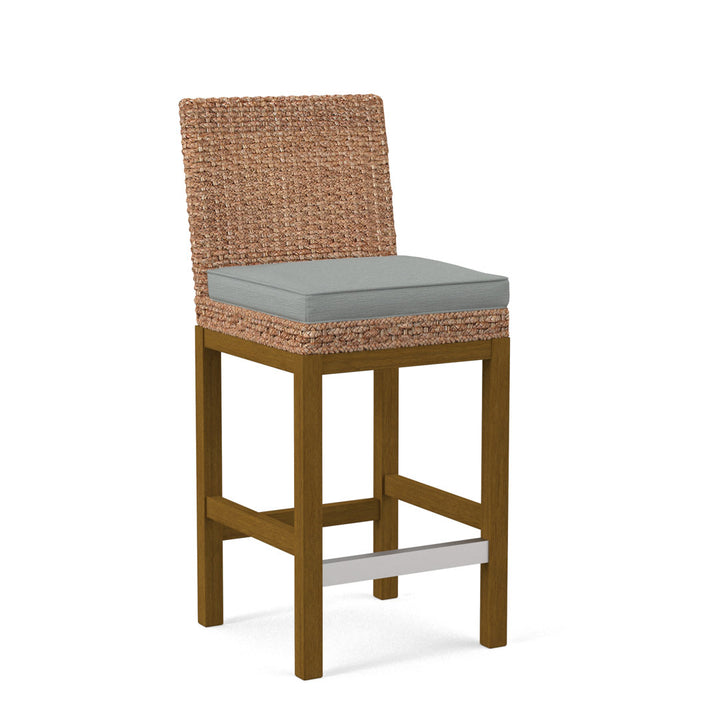 Seagrass Top Counter Stool Braxton Culler Leg Color: Havana Finish Body Fabric: Cobalt Blue Stripe; 0204-64