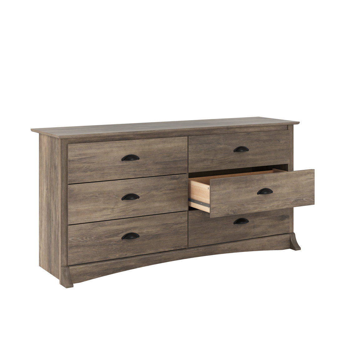 Abhainn Salt Spring 6 Drawer Dresser, Drifted Gray Millwood Pines