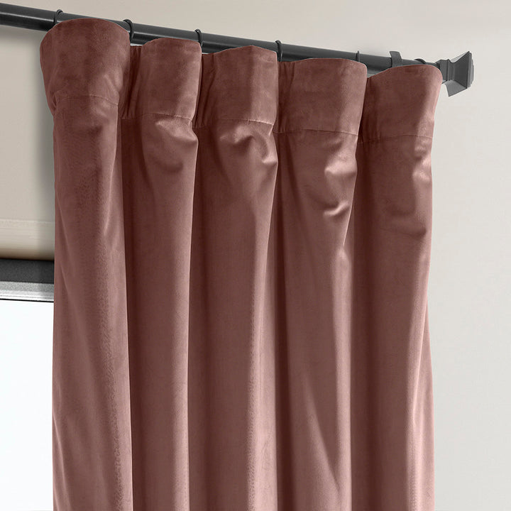 Matra Plush Velvet Curtains for Bedroom - Room Darkening Curtains for Living Room Window Single Panel AllModern Curtain Color: Wild Rose Size per Panel: 100" W x 84" L