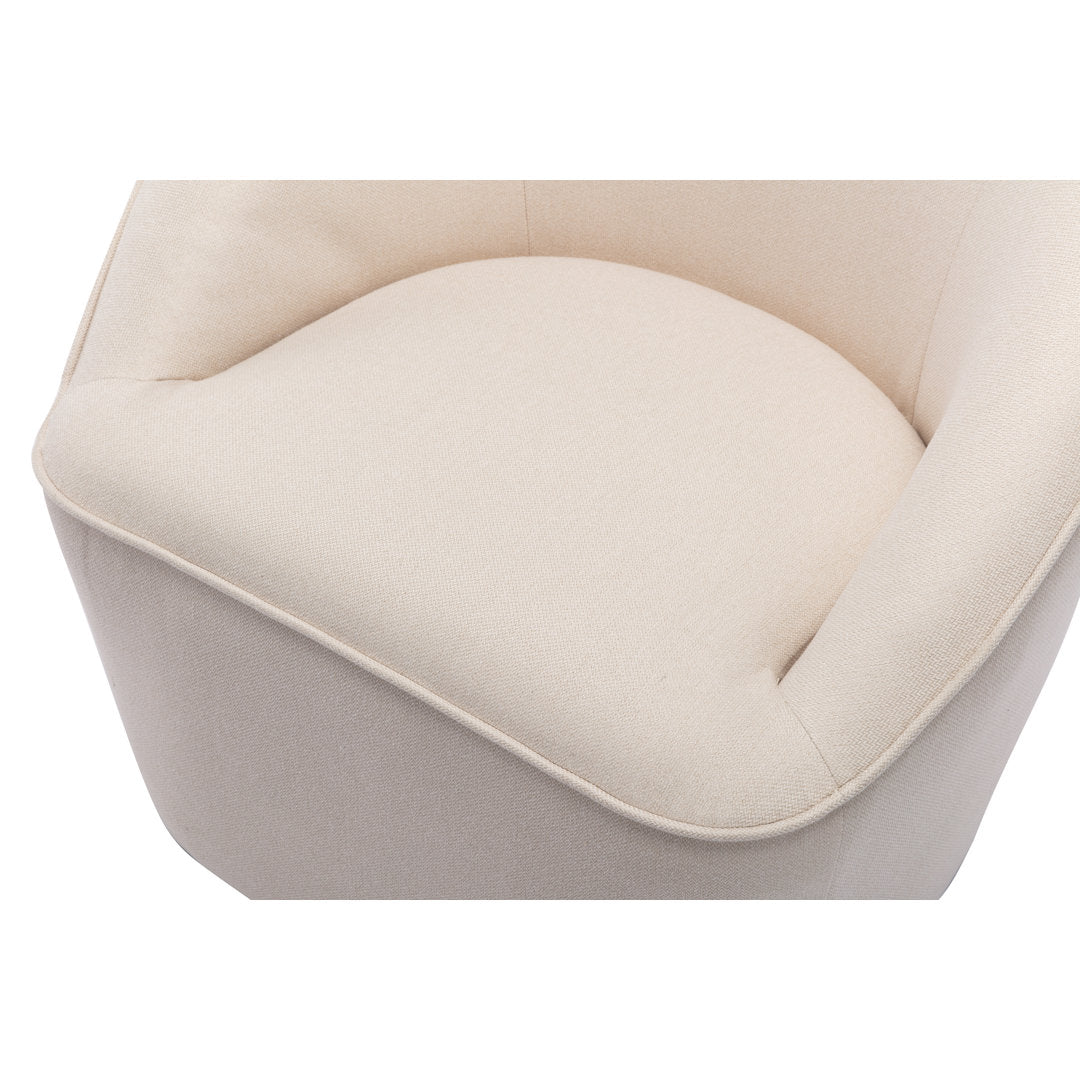 Gregory 31.9" W Polyester Swivel Barrel Chair Sand & Stable™ Fabric: Cream 100% Polyester